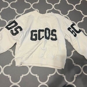 Kids White Sweatshirt with Black Lettering